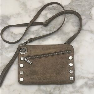 Hammitt Taupe Leather Crossbody with Silver Accents